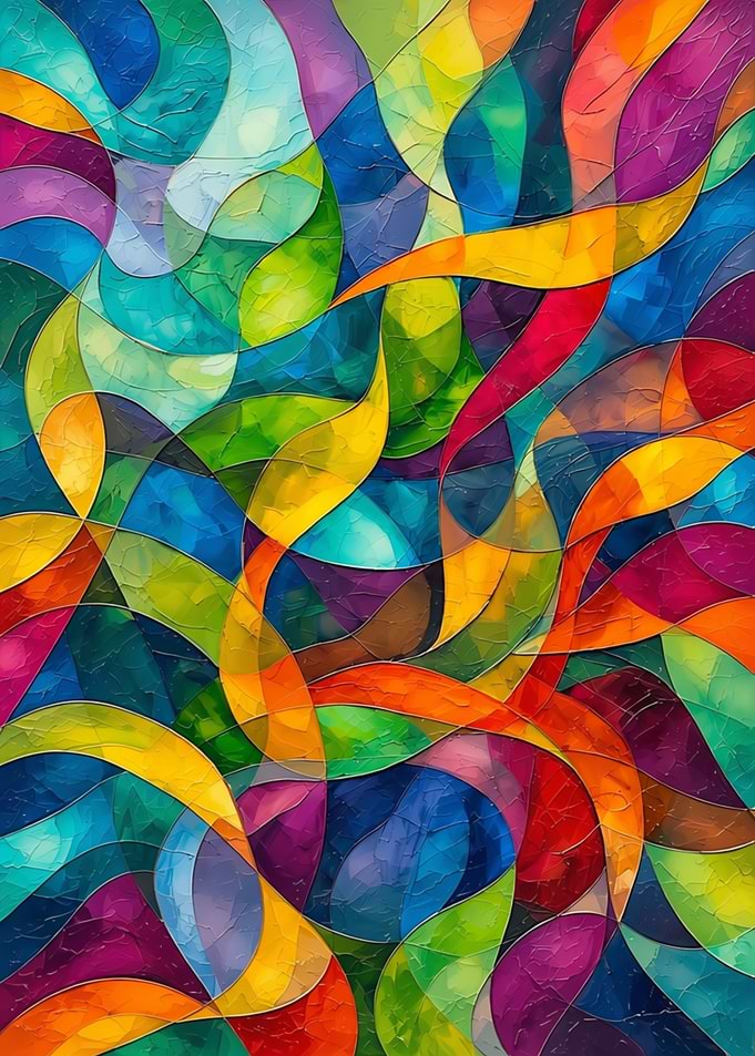 Vibrant Abstract Stained Glass Pattern