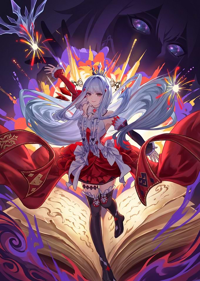 Anime Girl Queen of Hearts Illustration