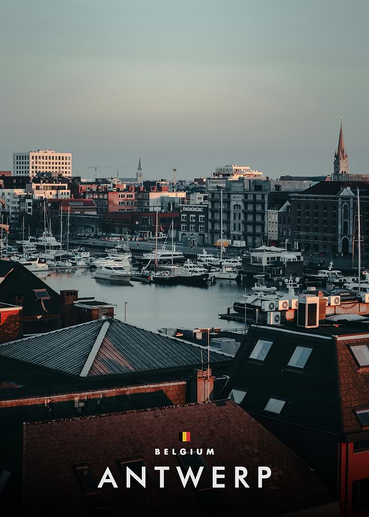Antwerp Belgium Cityscape Harbor View