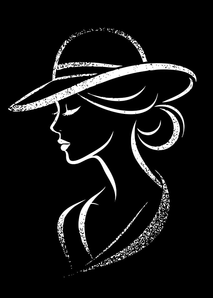 Elegant Woman in Hat Silhouette