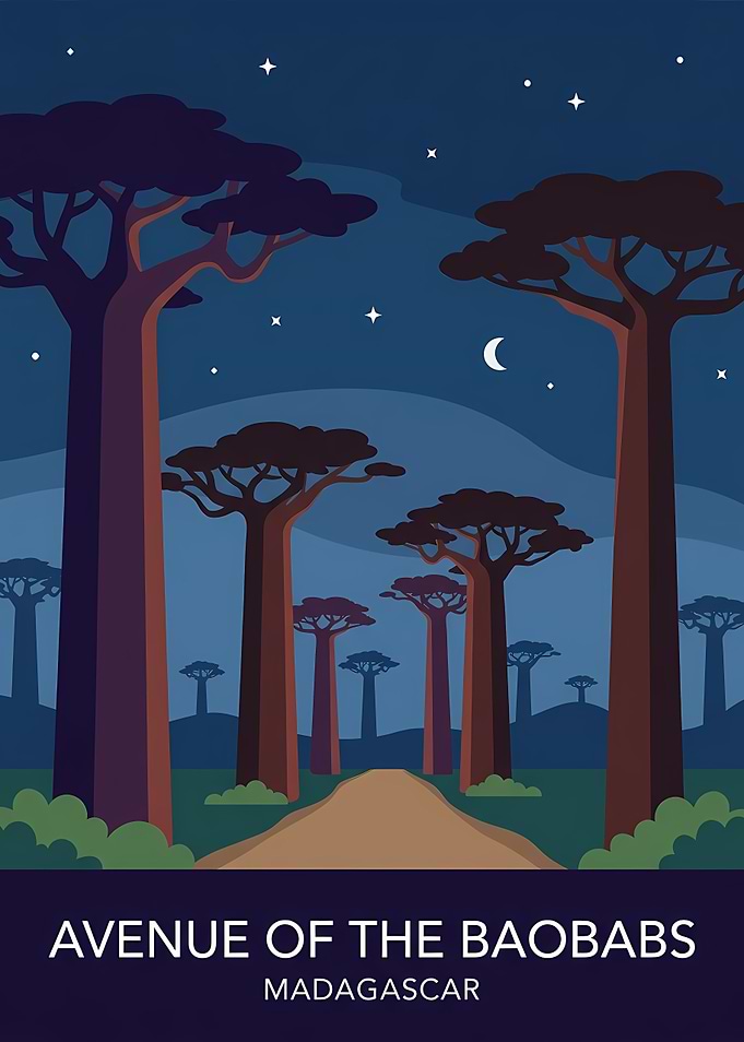 Avenue of the Baobabs Madagascar Poster