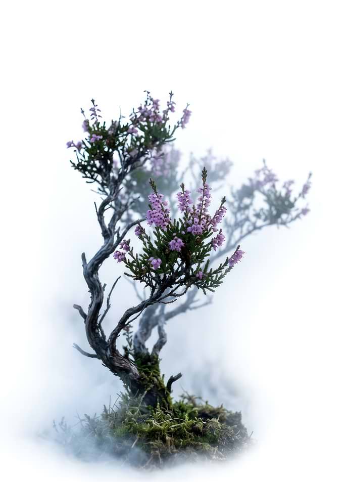 Small Heather Plant in Mist