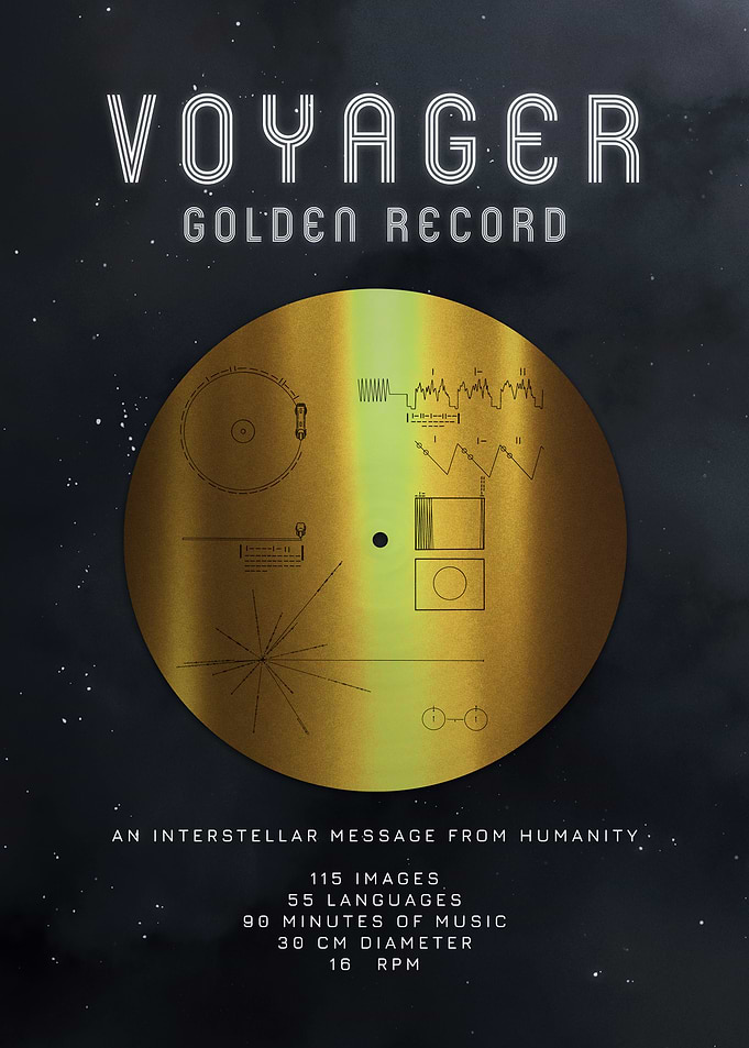 Voyager Golden Record Space Poster