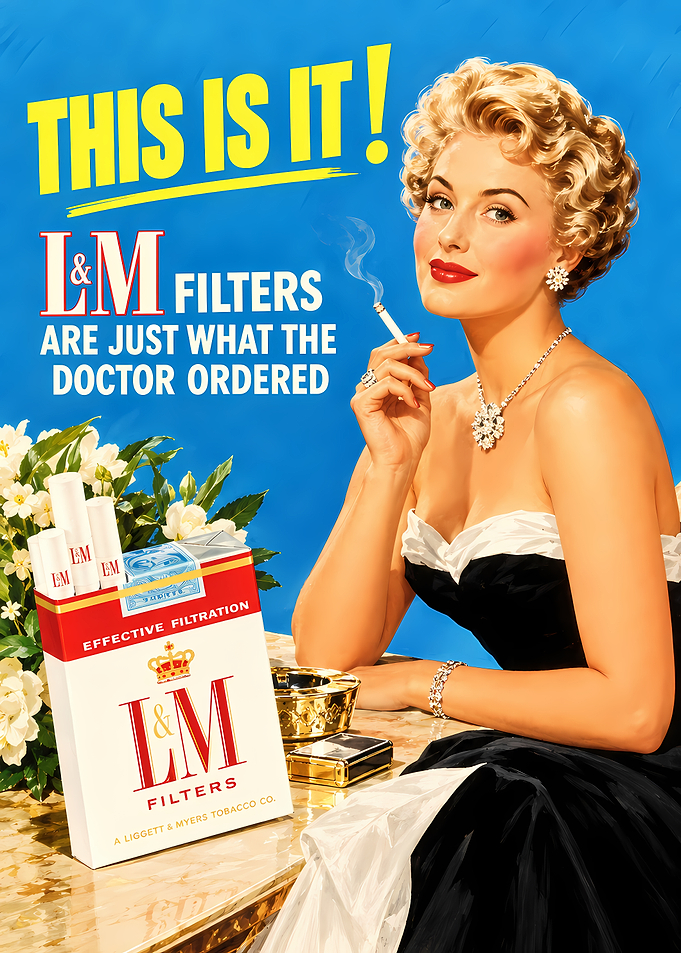 Vintage L&M Cigarette Advertisement Poster