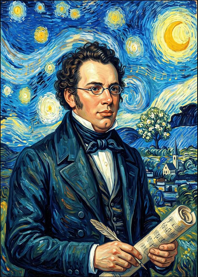 Franz Schubert in Starry Night