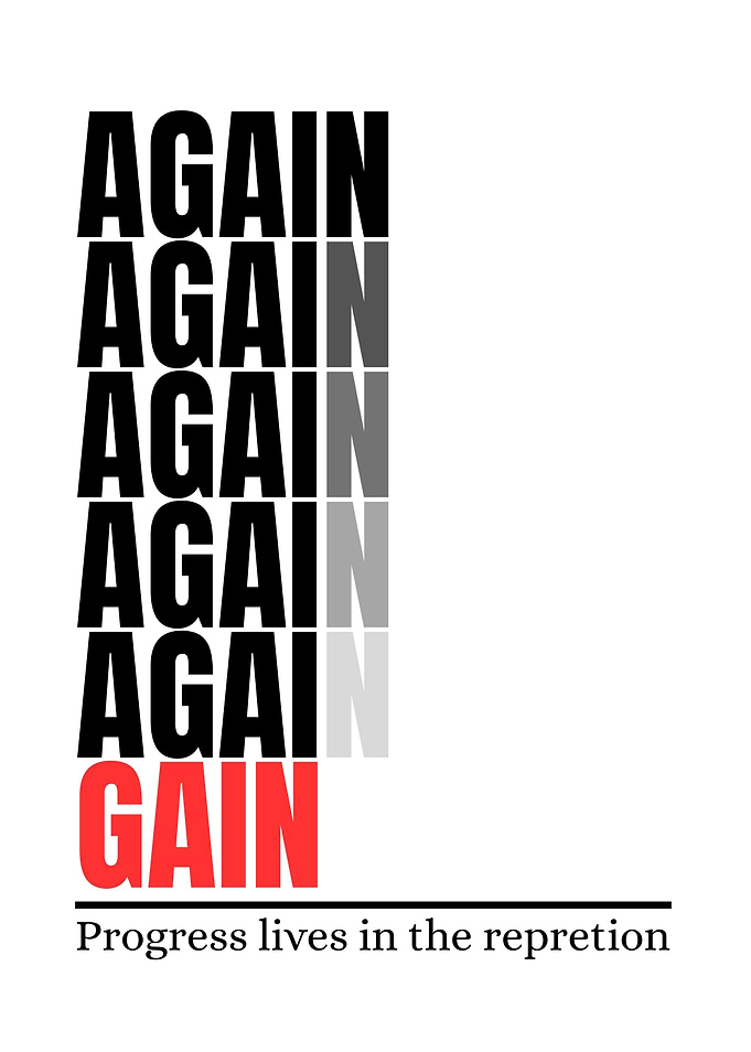 Inspirational Again Gain Typography Poster