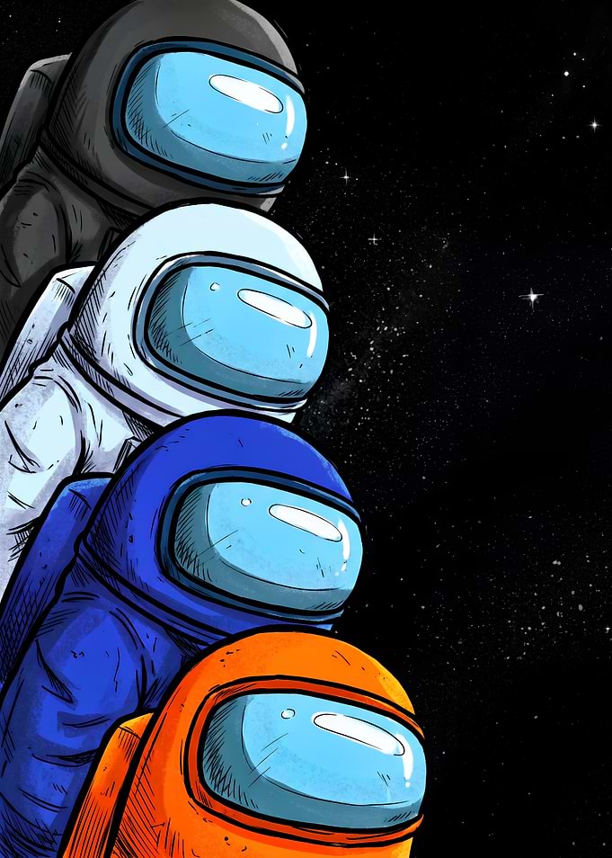 Among Us Crewmates in Space