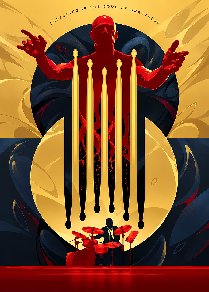 Whiplash Movie Poster Drummer Art
