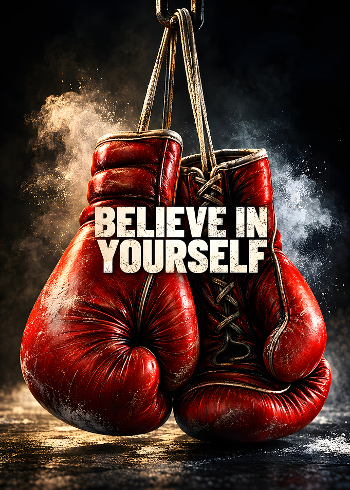Believe In Yourself Boxing Gloves Poster