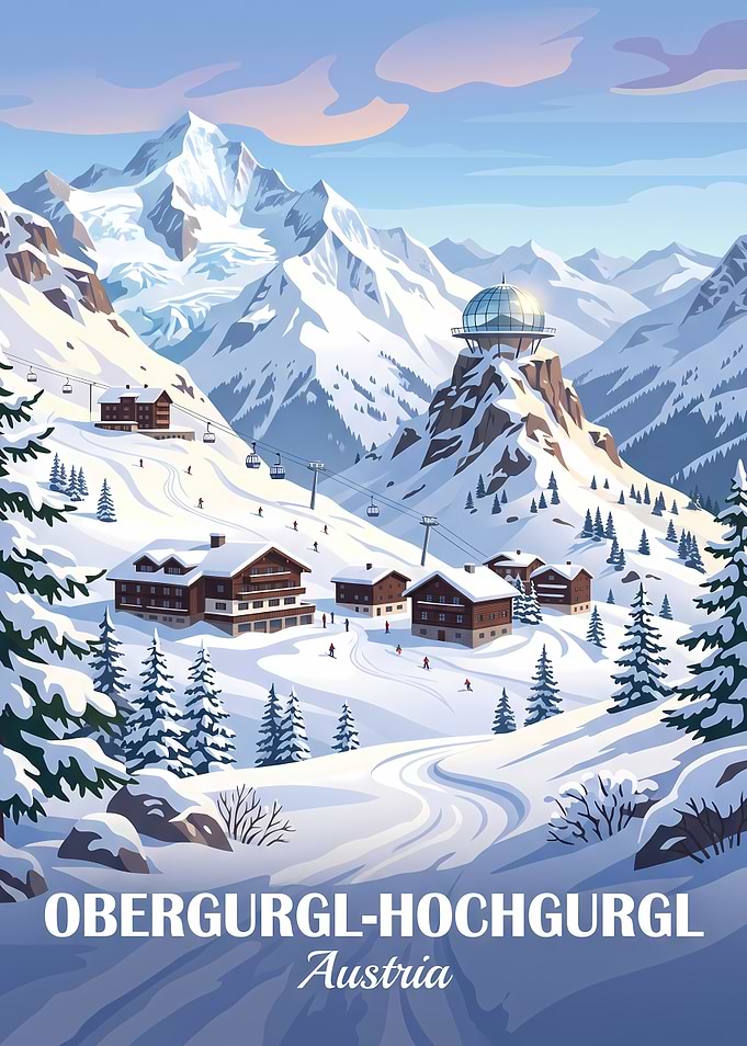 Obergurgl-Hochgurgl Austria Ski Resort Poster