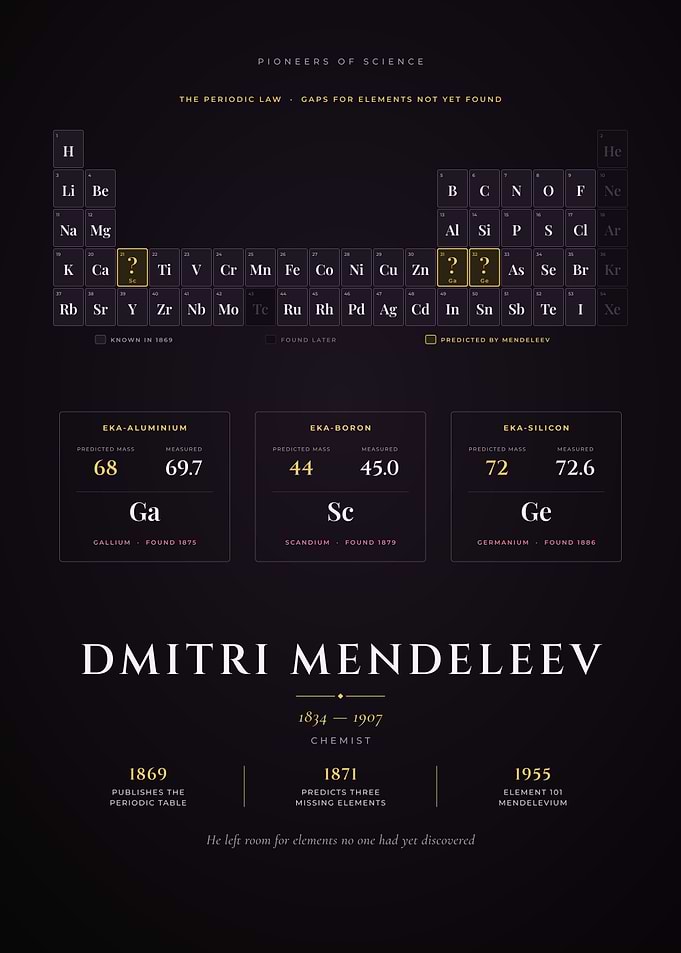 Dmitri Mendeleev Periodic Table and Its Gaps