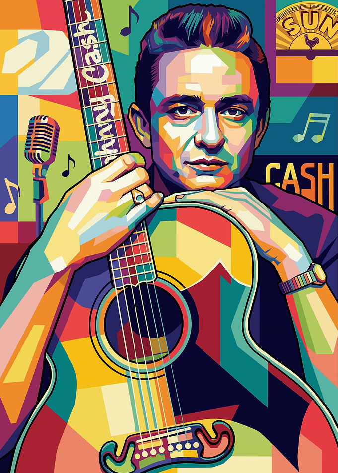 Johnny Cash Pop Art Portrait