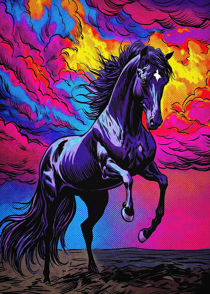 Horse Stallion Pop Art Poster