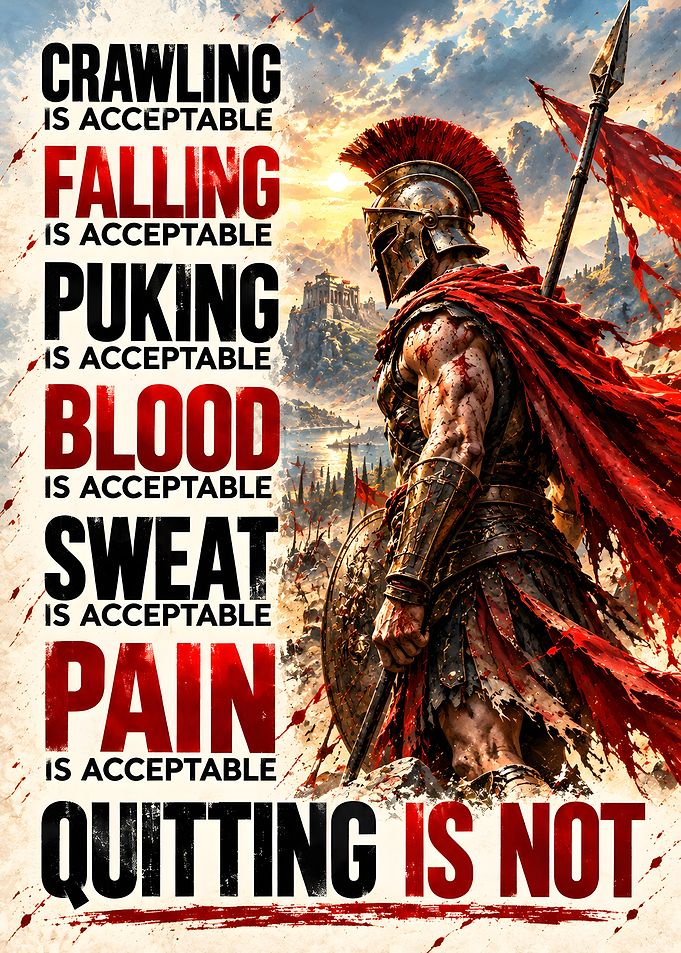 Spartan Warrior Motivational Poster