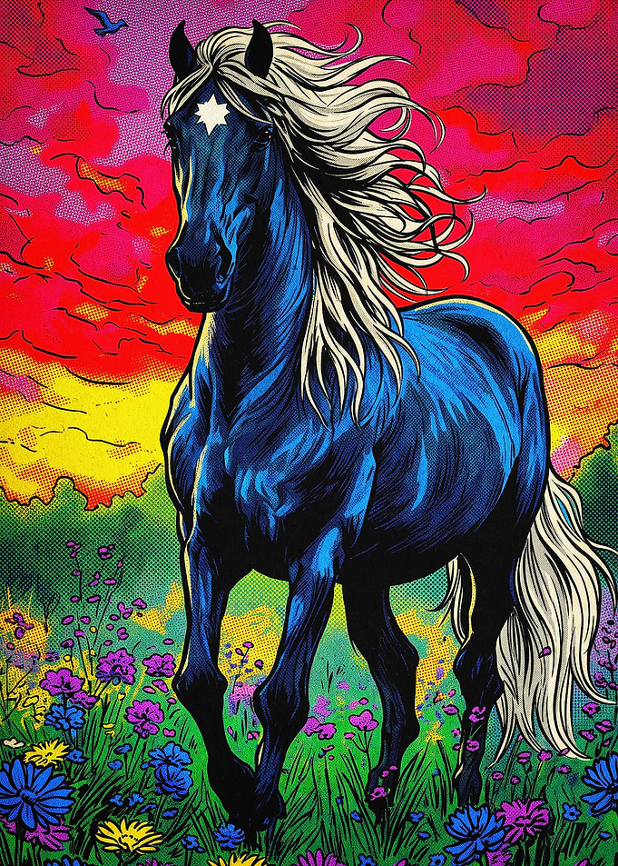 Horse Stallion Pop Art Poster