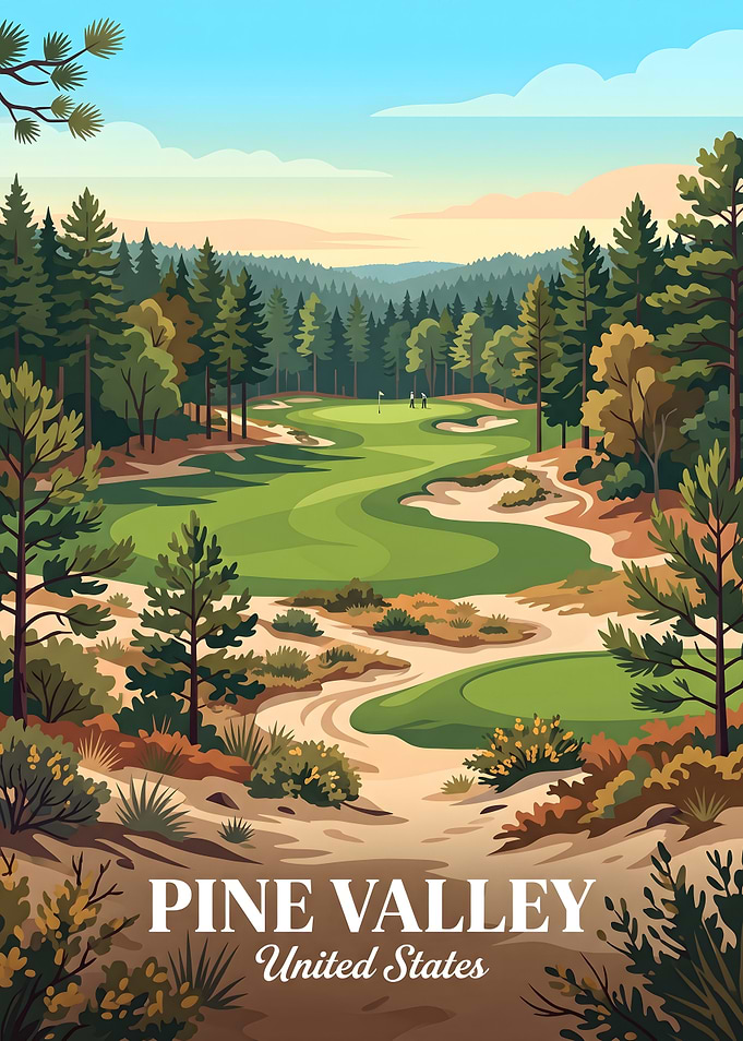 Pine Valley Golf Course Travel Poster
