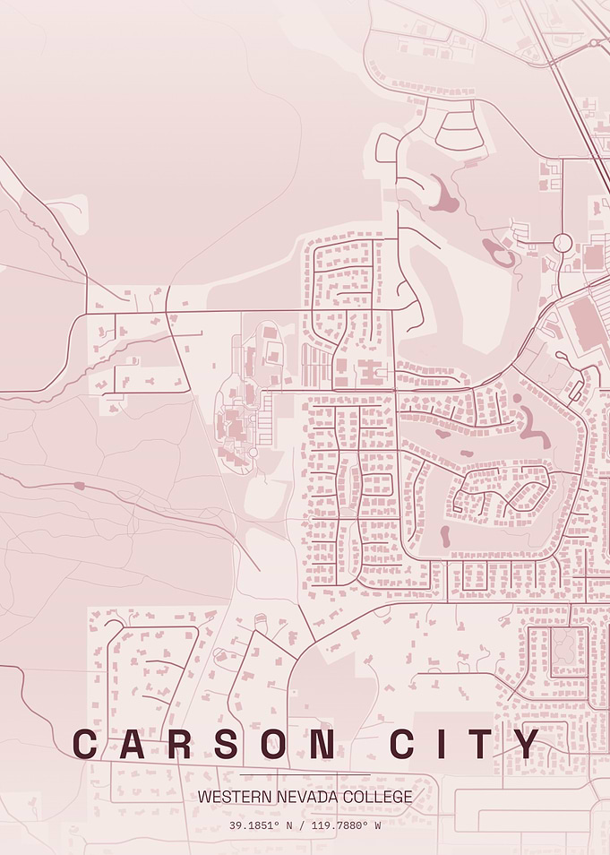 Carson City Nevada Map Print