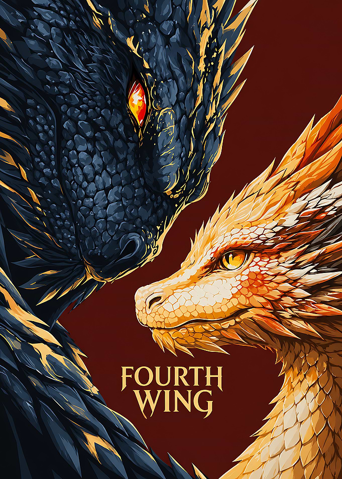 Fourth Wing Dragon Duo Poster