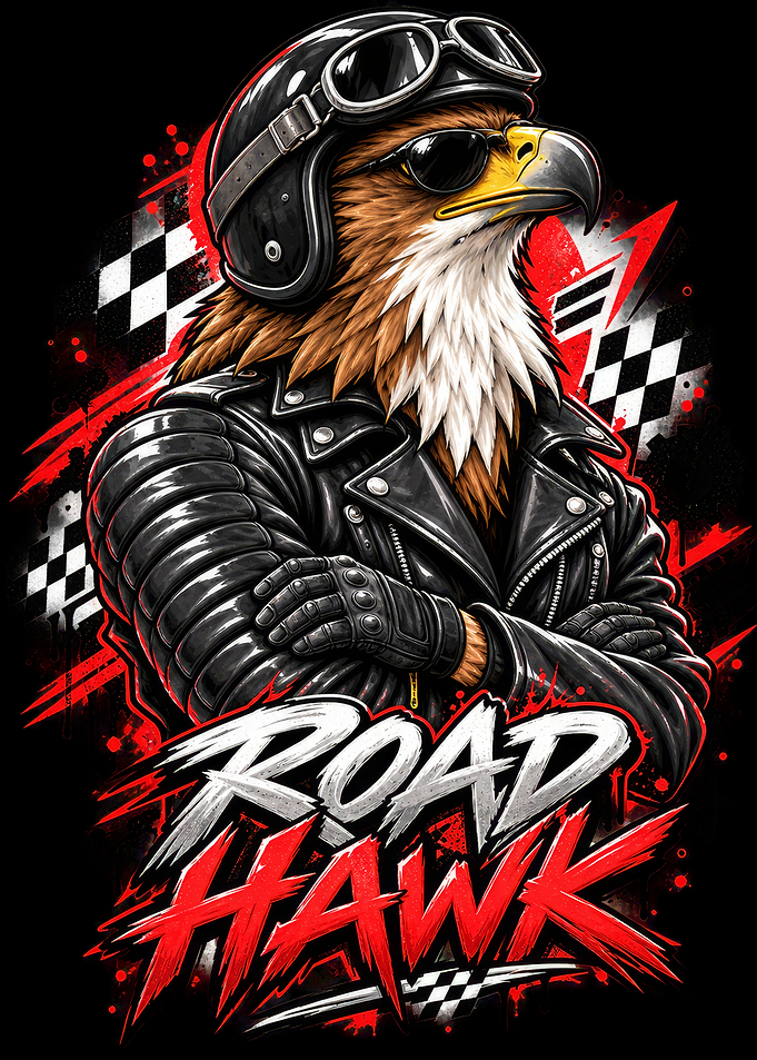 Road Hawk Biker Eagle Graphic