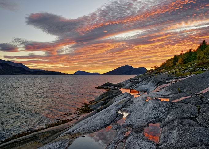 Stunning Sunset Over Norwegian Fjord