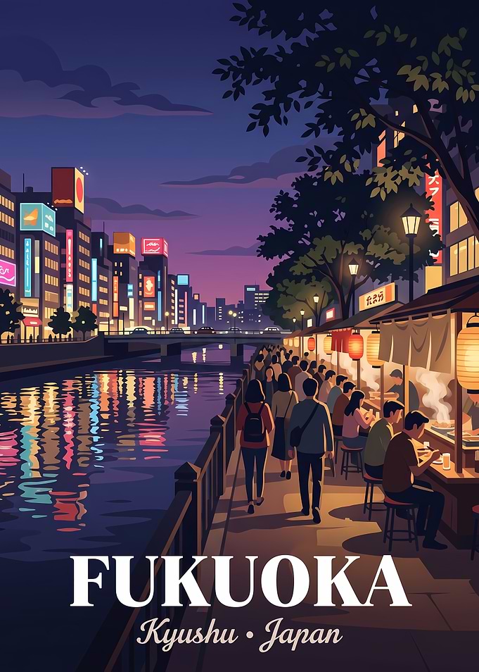 Fukuoka Yatai Night Market Poster