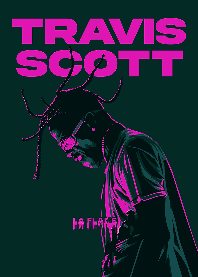 Travis Scott La Flame Poster