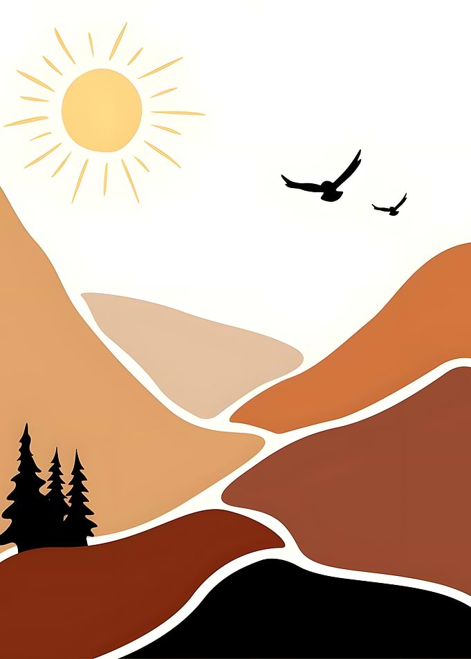 Minimalist Boho Landscape Wall Art