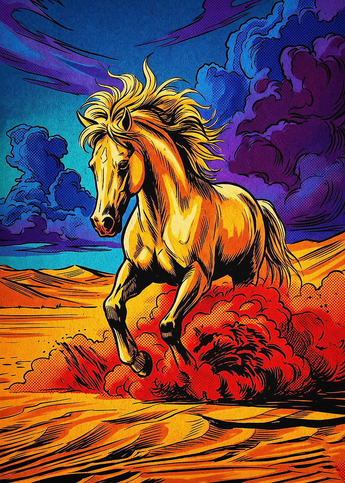 Wild Horse Desert Pop Art Poster