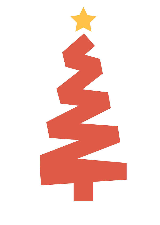 Minimalist Red Zigzag Christmas Tree