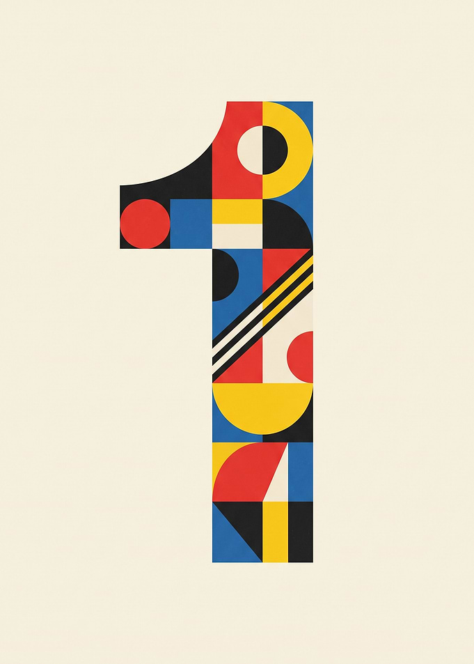Bauhaus Style Number One Poster