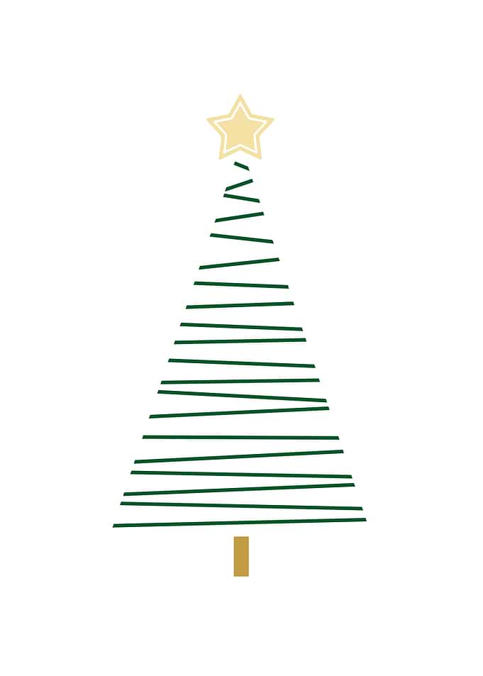 Minimalist Line Art Christmas Tree