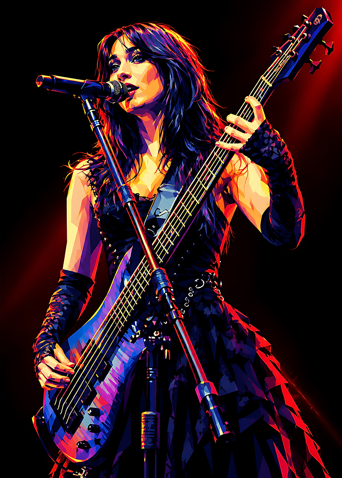 Female Bassist Performing on Stage