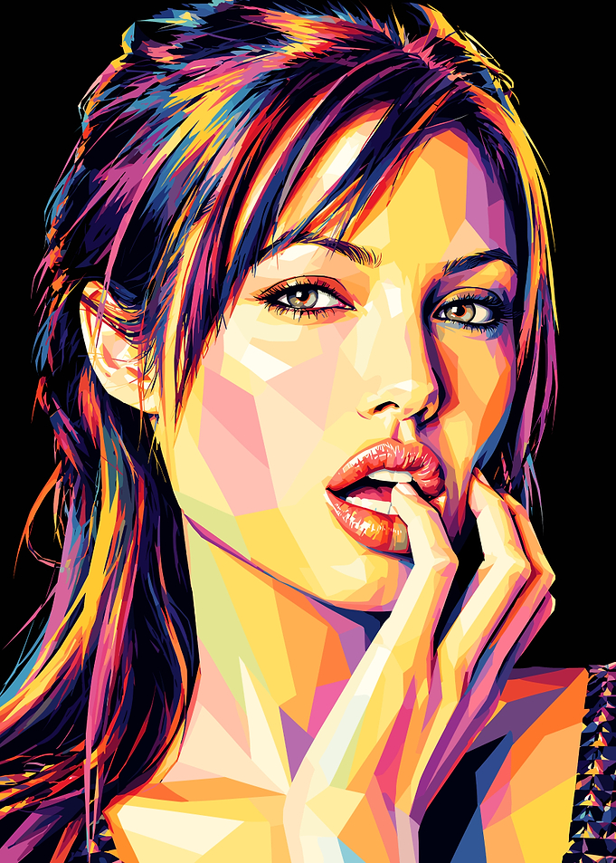 Angelina Jolie Low Poly Portrait
