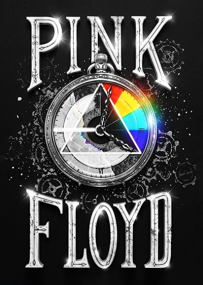 Pink Floyd Time Pocket Watch Art