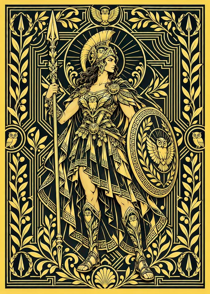 Athena Goddess of Wisdom Illustration