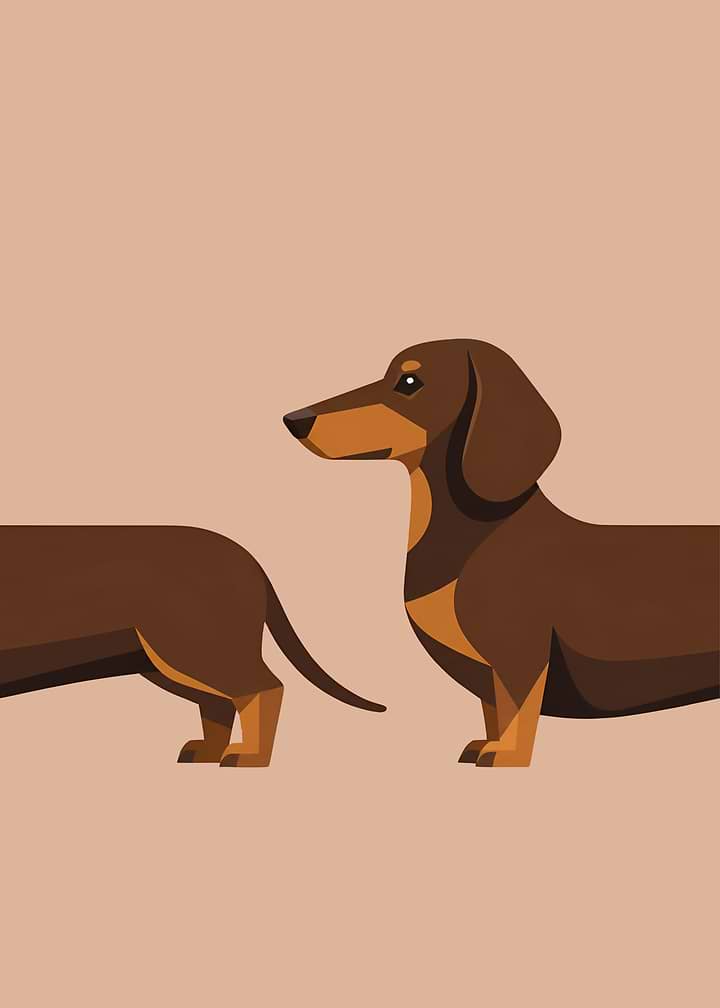 Minimalist Dachshund Dog Illustration