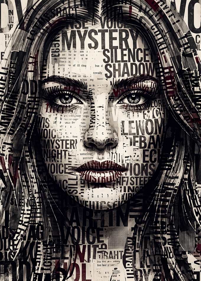 Typography Portrait of a Woman
