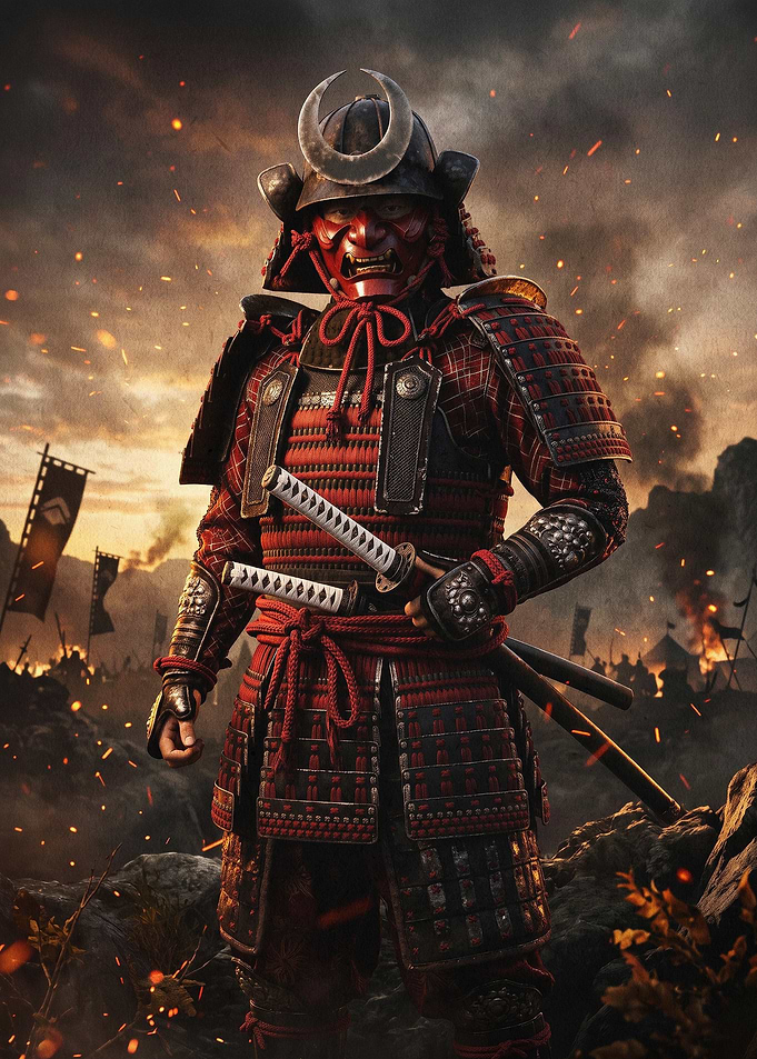 Samurai Warrior Armor Dark Poster