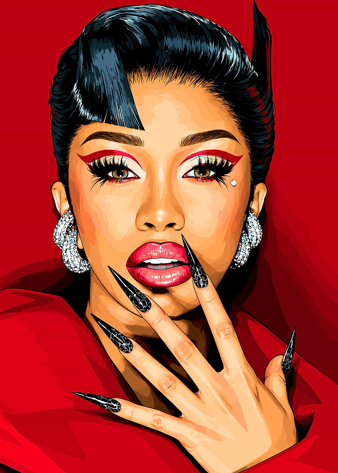 Cardi B Pop Art Portrait
