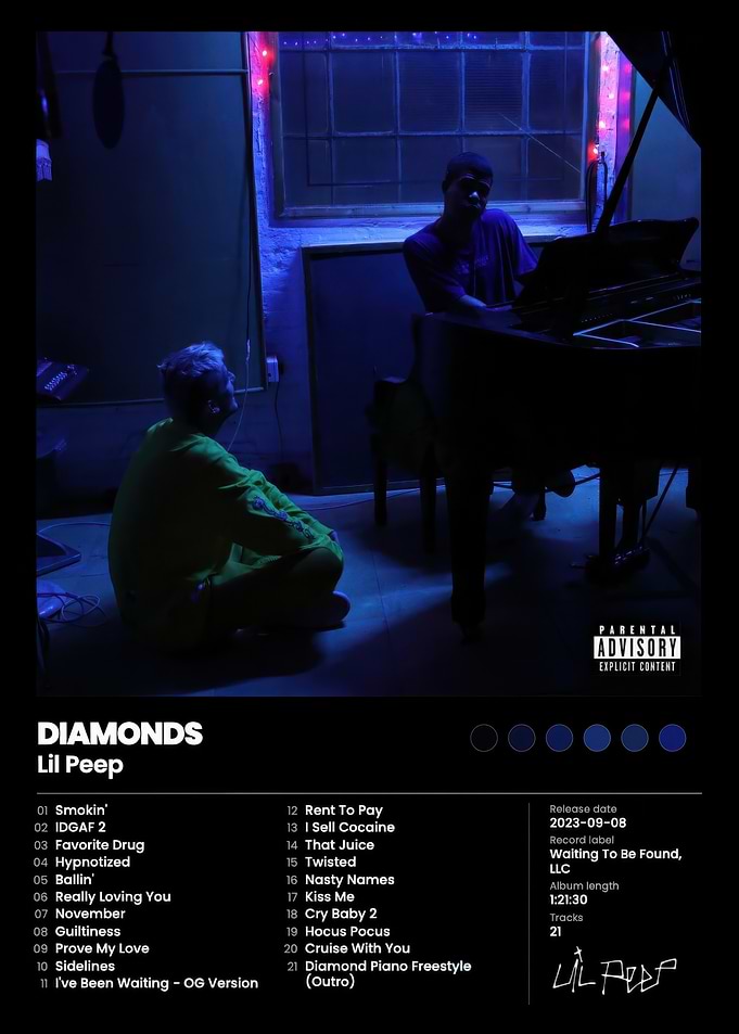 Lil Peep Diamonds Album Poster