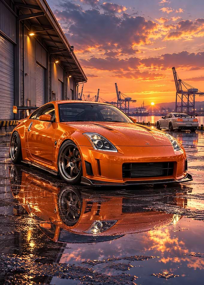 Modified Nissan 350Z at Sunset