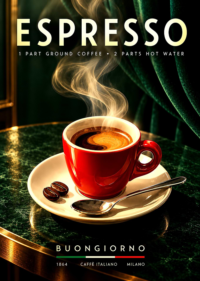 Elegant Espresso Coffee Poster