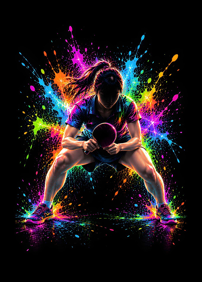 Neon Ping Pong Stance Focus