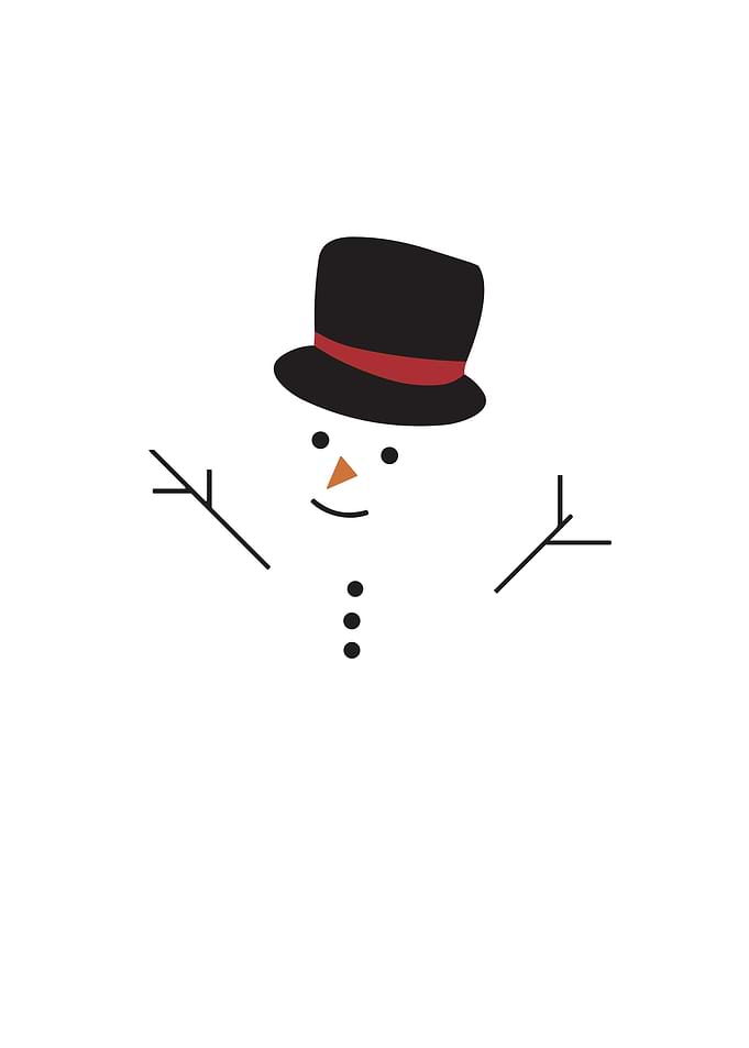 Minimalist Snowman Illustration