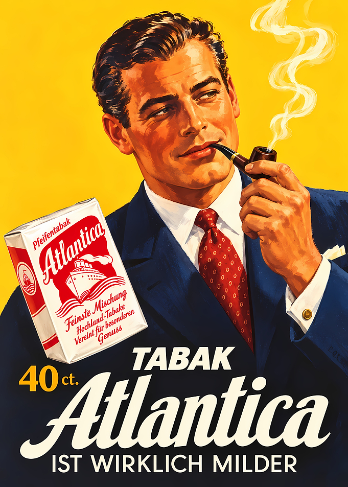 Vintage Atlantica Tobacco Advertising Poster
