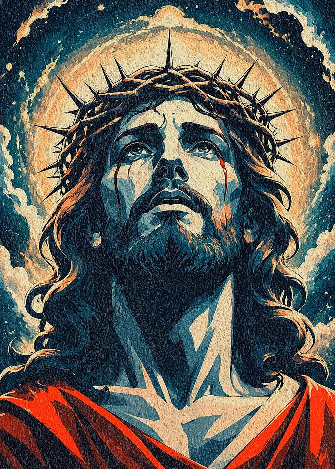 Portrait of Jesus with Crown Thorns