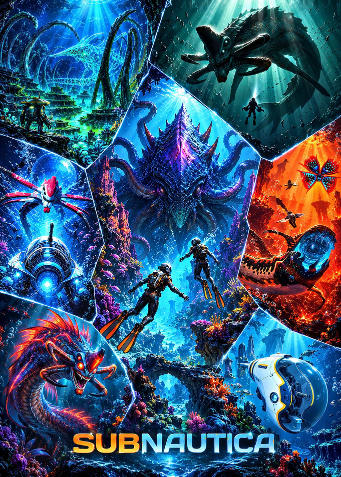 Game Subnautica Underwater Exploration Game Poster