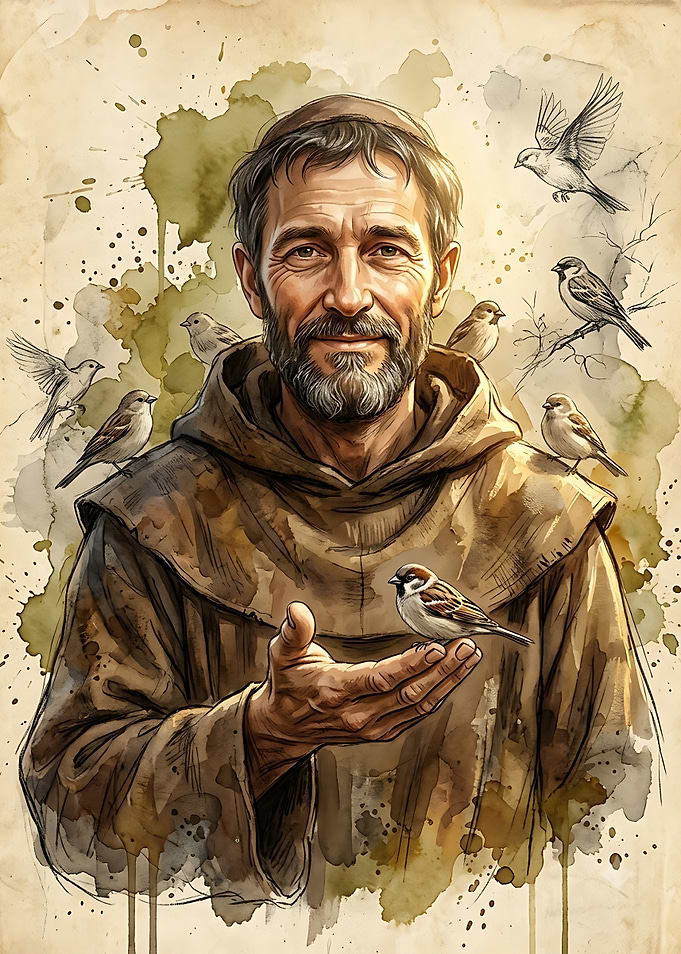 Saint Francis of Assisi with Birds