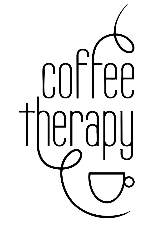 Coffee Therapy Minimalist Typography Art