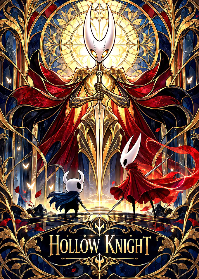 Hollow Knight Stained Glass Poster